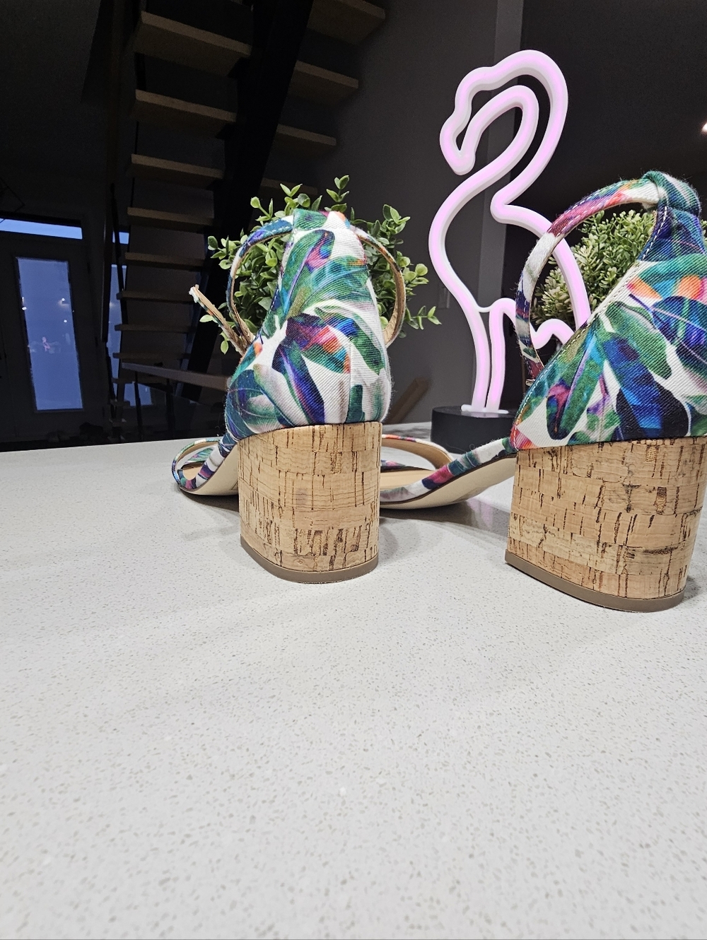 Call It Spring Multicolor Floral Cork Block Heel Sandals - Picture 6 of 6